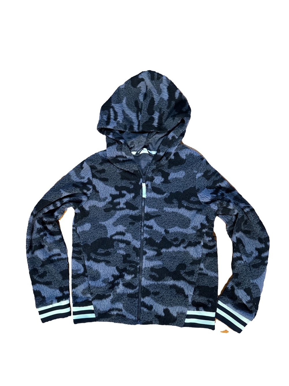Kids Grey Camo Hooded Zip-Up Jacket by DSG Youth Large